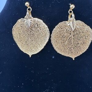 Gold Leaf Drop Earrings